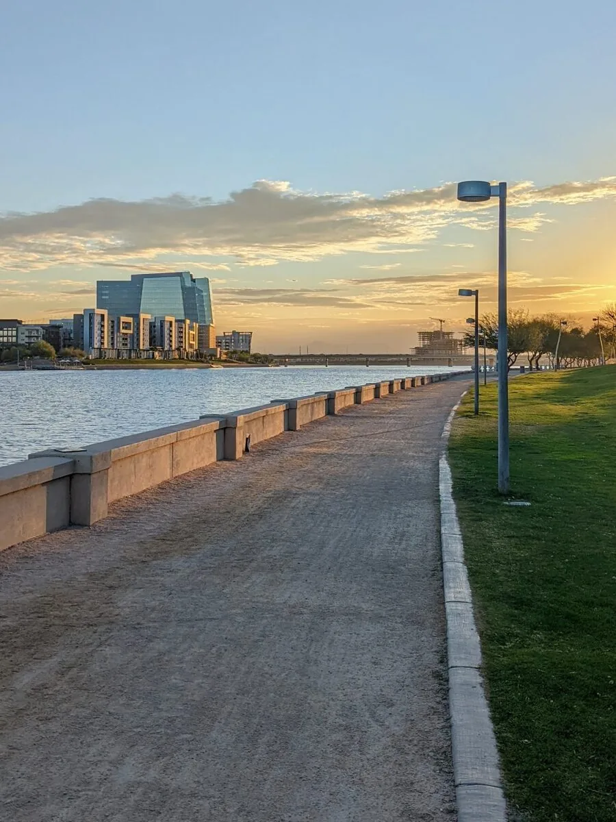 Tempe Town Lake at sunrise, Tempe, Arizona